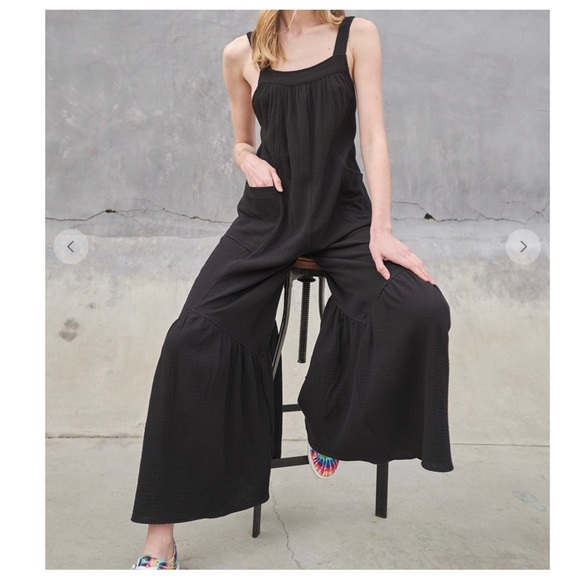 Boho -Cotton gauze solid fabric Wide leg
Jumpsuit - Picture 3 of 4
